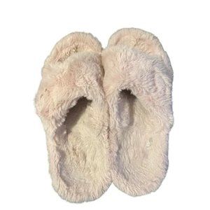 Vionic pink faux fur slippers 9